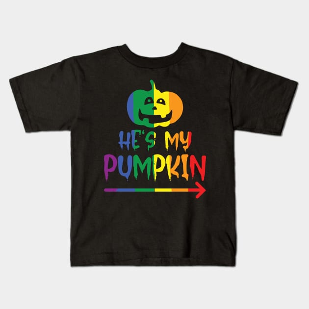 Halloween Partnershirt He`s my Pumpkin Kids T-Shirt by Lin-Eve